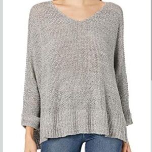 Mud Pie Heathered Gray V-Neck Sweater